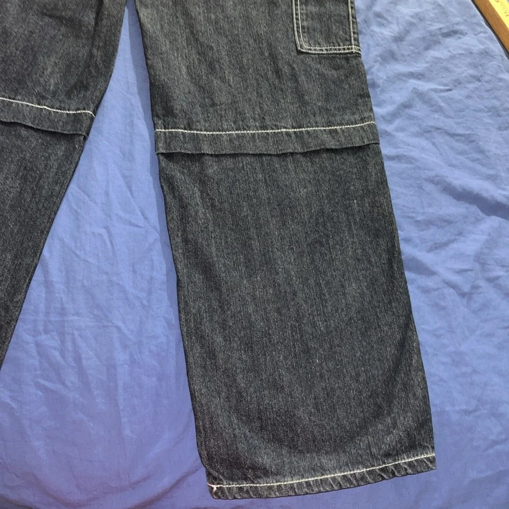 Hot Topic Jeans Size 9 Blue Chains Grommets Straps Baggy Grunge Skater Women's
